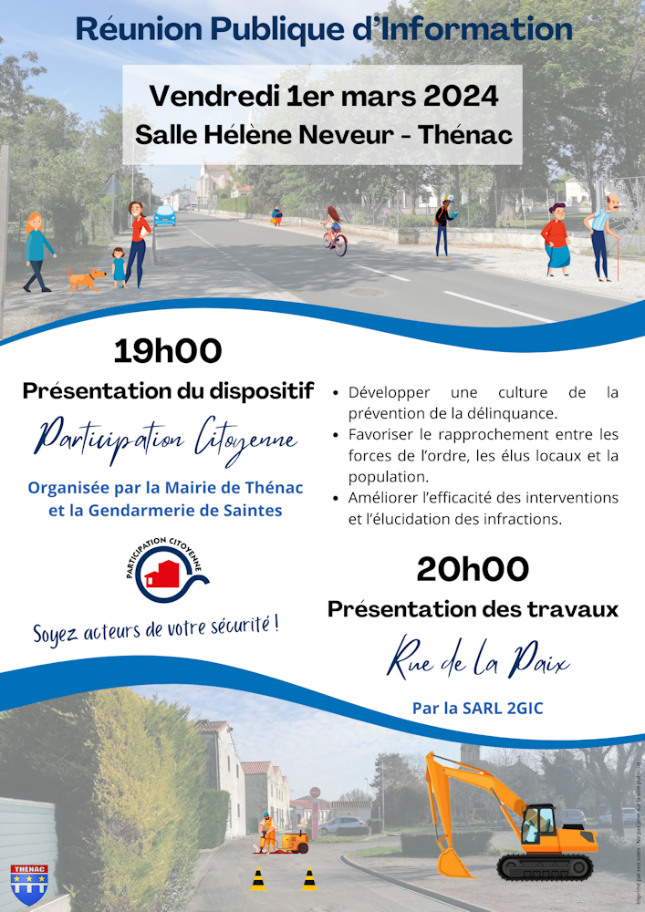 Affiche réunion publique 1er mars Thénac 17